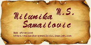 Milunika Samailović vizit kartica